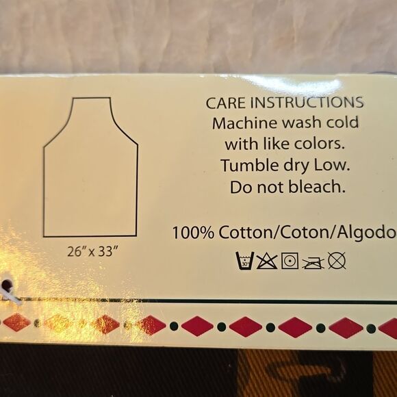 FESTIVE HOME HOLIDAY NORTH POLE SANTA APRON - Green and Red, NEW - Picture 4 of 5